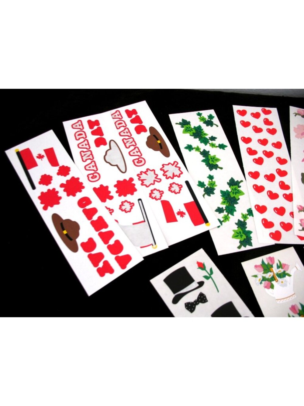 Mrs. Grossman Stickers, 19 Strips Easter, Canada, Flowers, Hearts, School, Stars